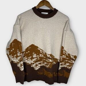 Aelfric Eden Monochromatic Mountain Landscape Earth Tones Neutral Brown Size XL